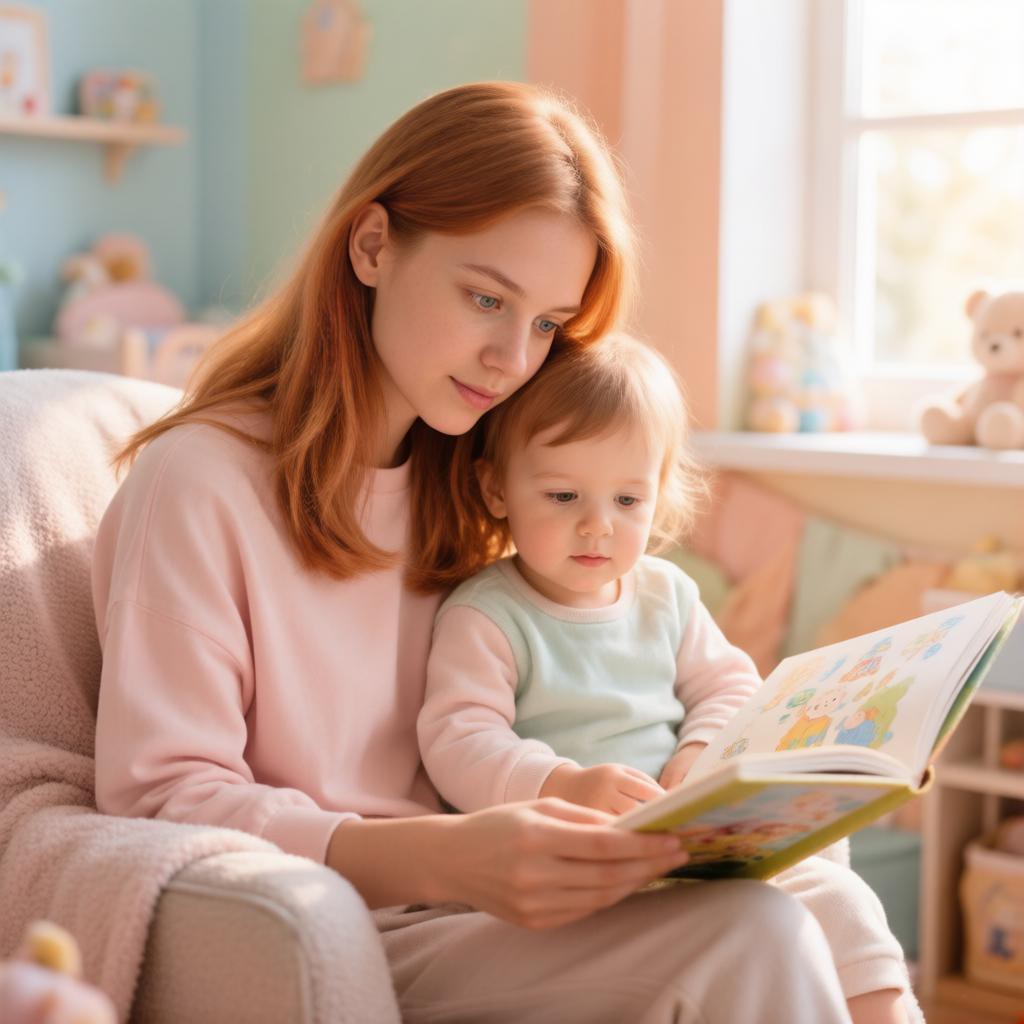 Мама читает малышу книжку с картинками — развитие речи через чтение