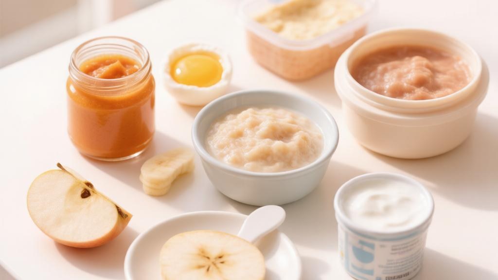 Продукты для прикорма по месяцам — овощное пюре, каша, мясо, желток, фрукты, кисломолочные